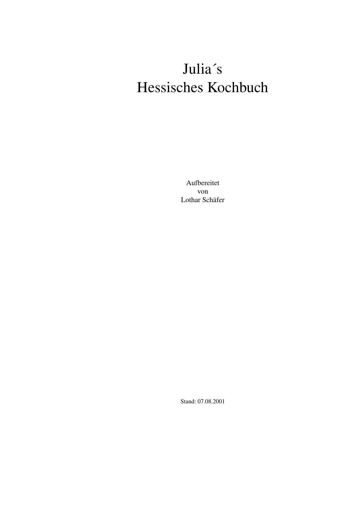 Julia's Hessisches Kochbuch