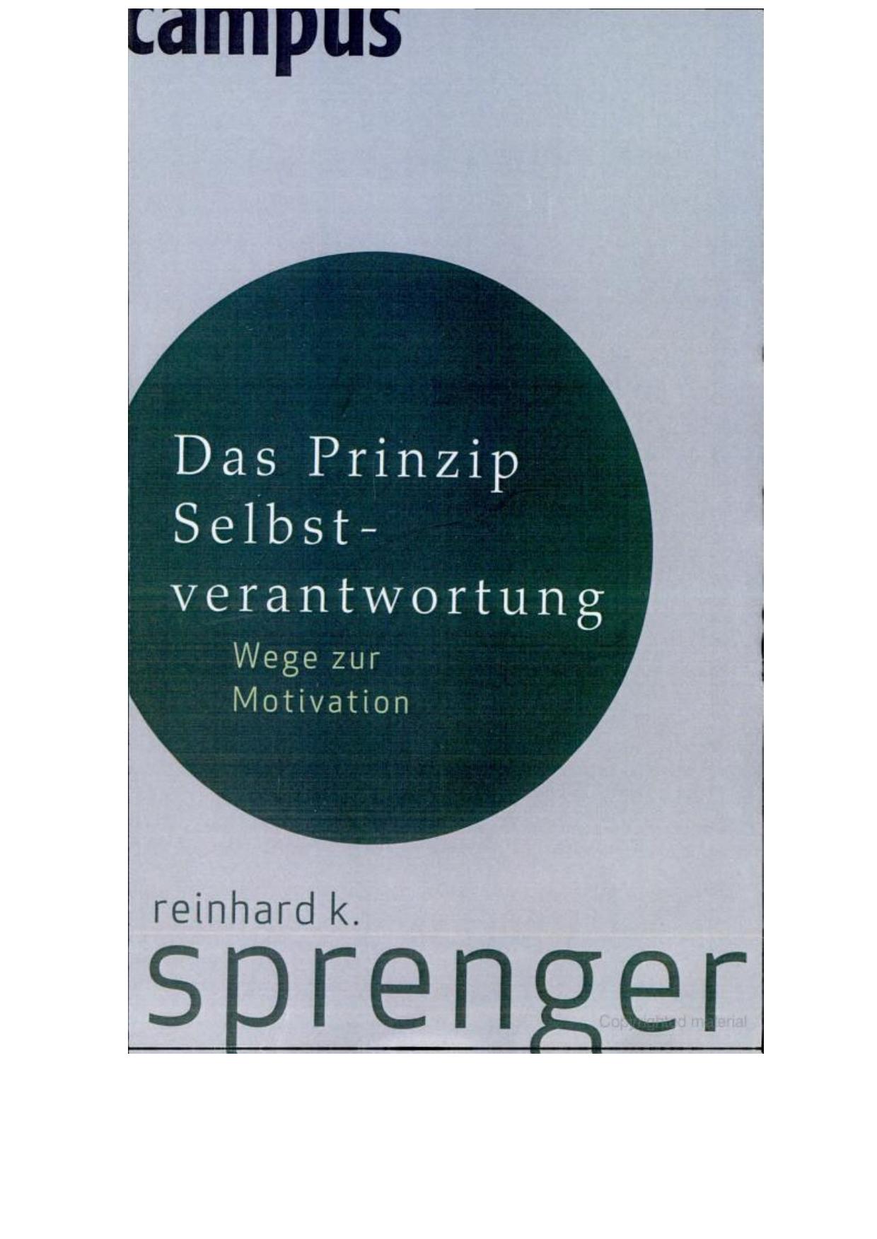 Das Prinzip Selbstverantwortung