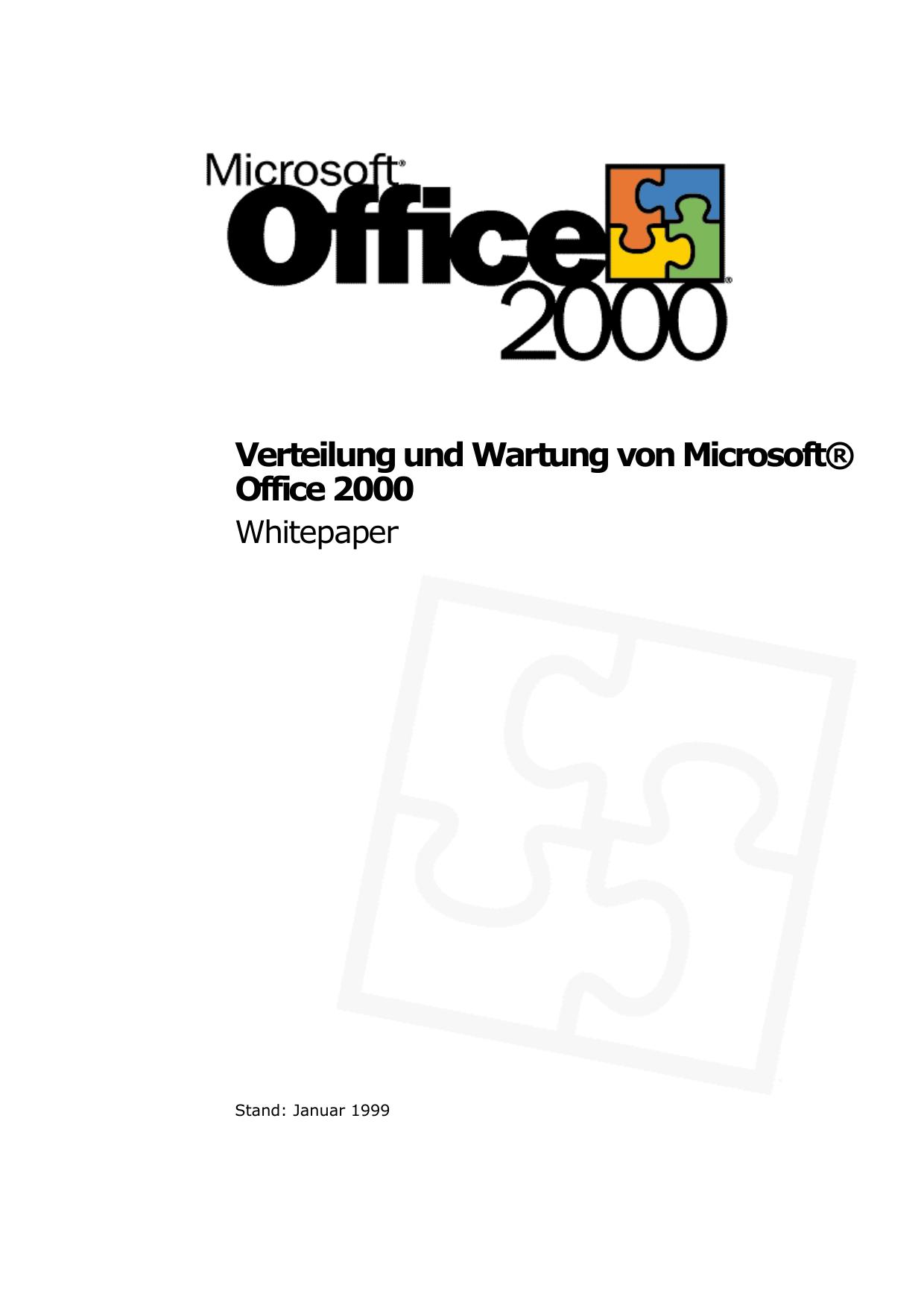 Microsoft Word - Verteilung und Wartung von Microsoft® Office 2000.doc