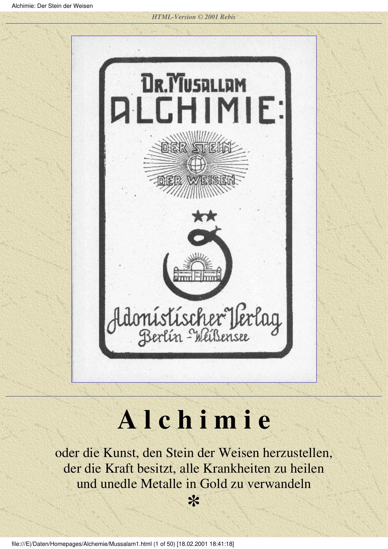 Alchimie: Der Stein der Weisen