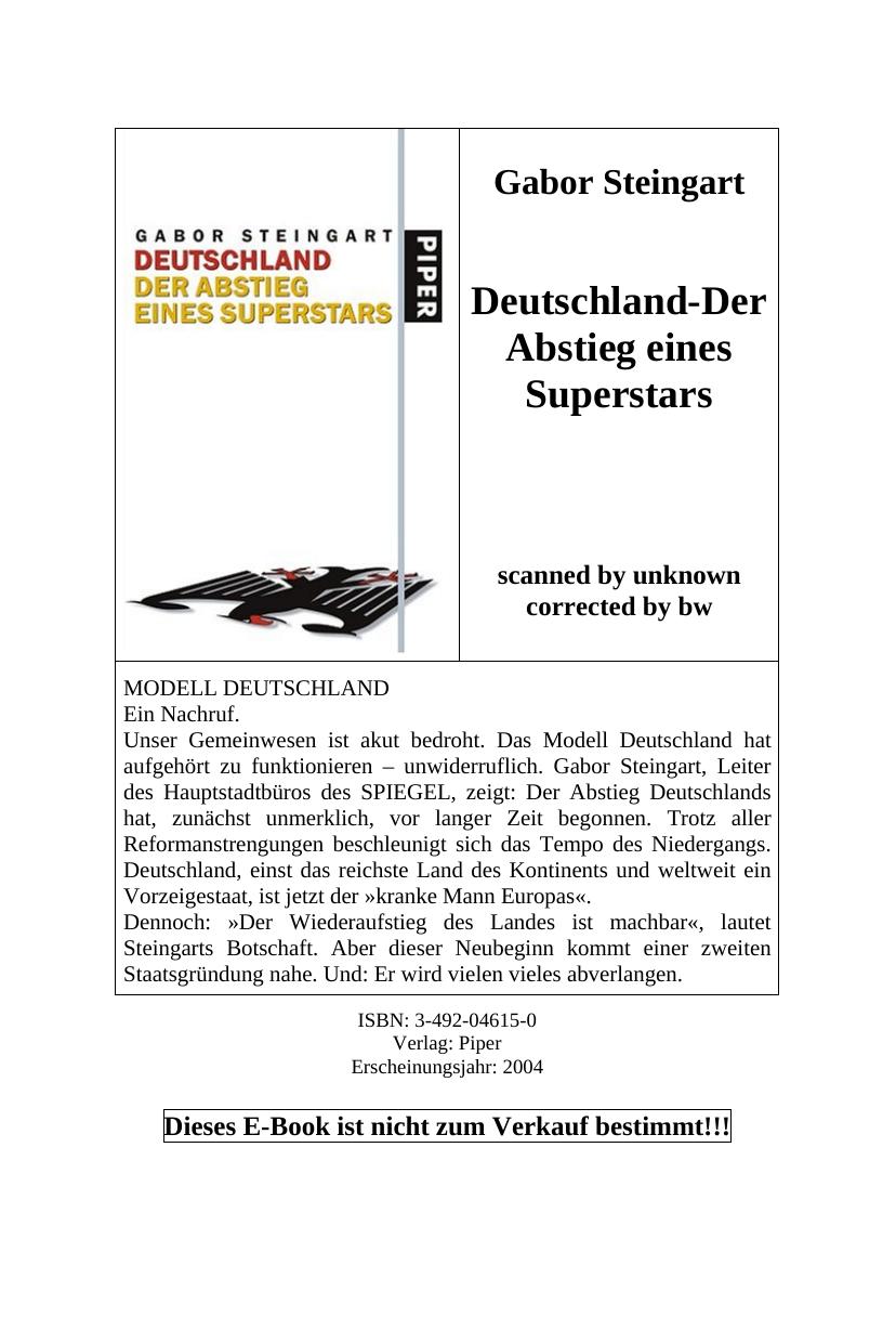Deutschland-Der Abstieg eines Superstars