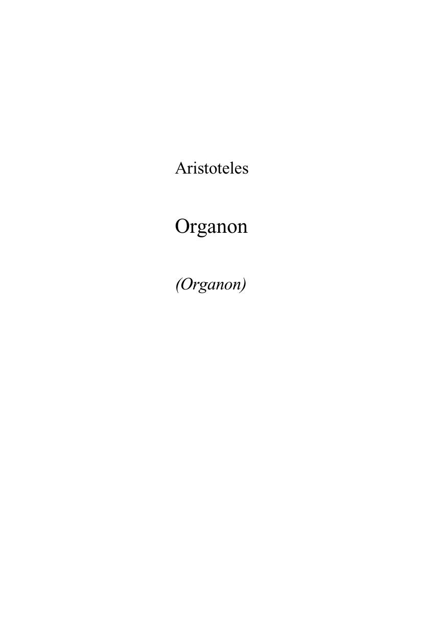 Aristoteles - Organon
