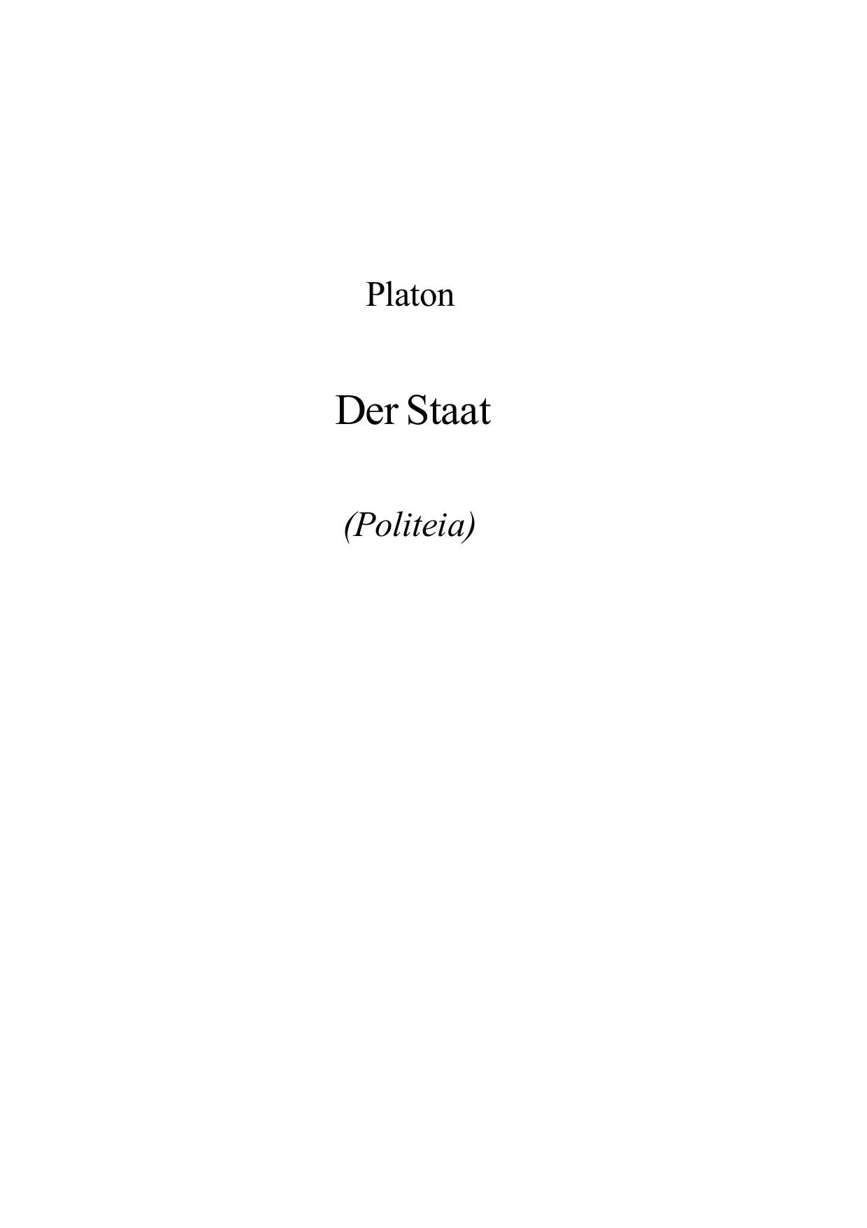 Platon - Der Staat
