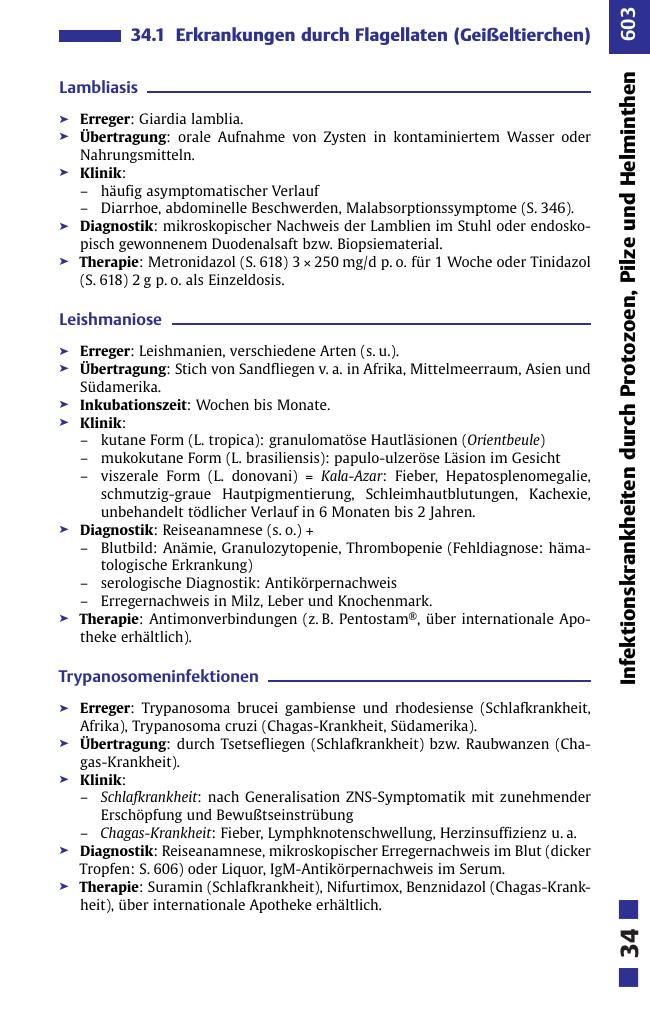 Infektionskrankheiten durch Protozoen, Pilze und Helminthen