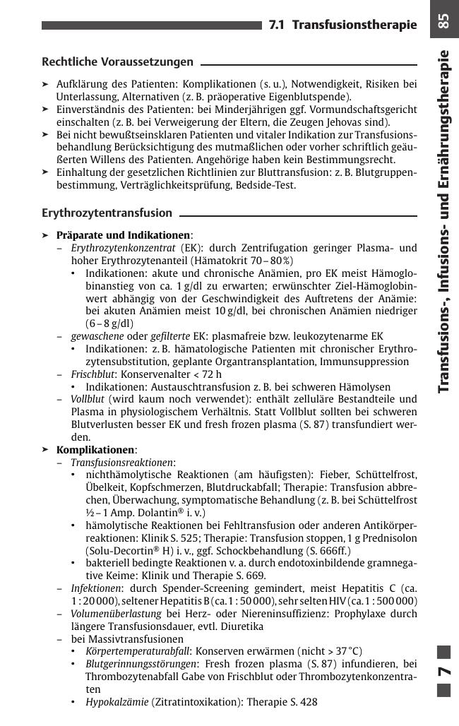 Grundlagen und Arbeitstechniken: Transfusions-, Infusions- und Ernährungstherapie
