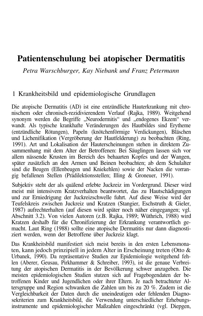 F. Petermann (Hrsg.): Patientenschulung und Patientenberatung
