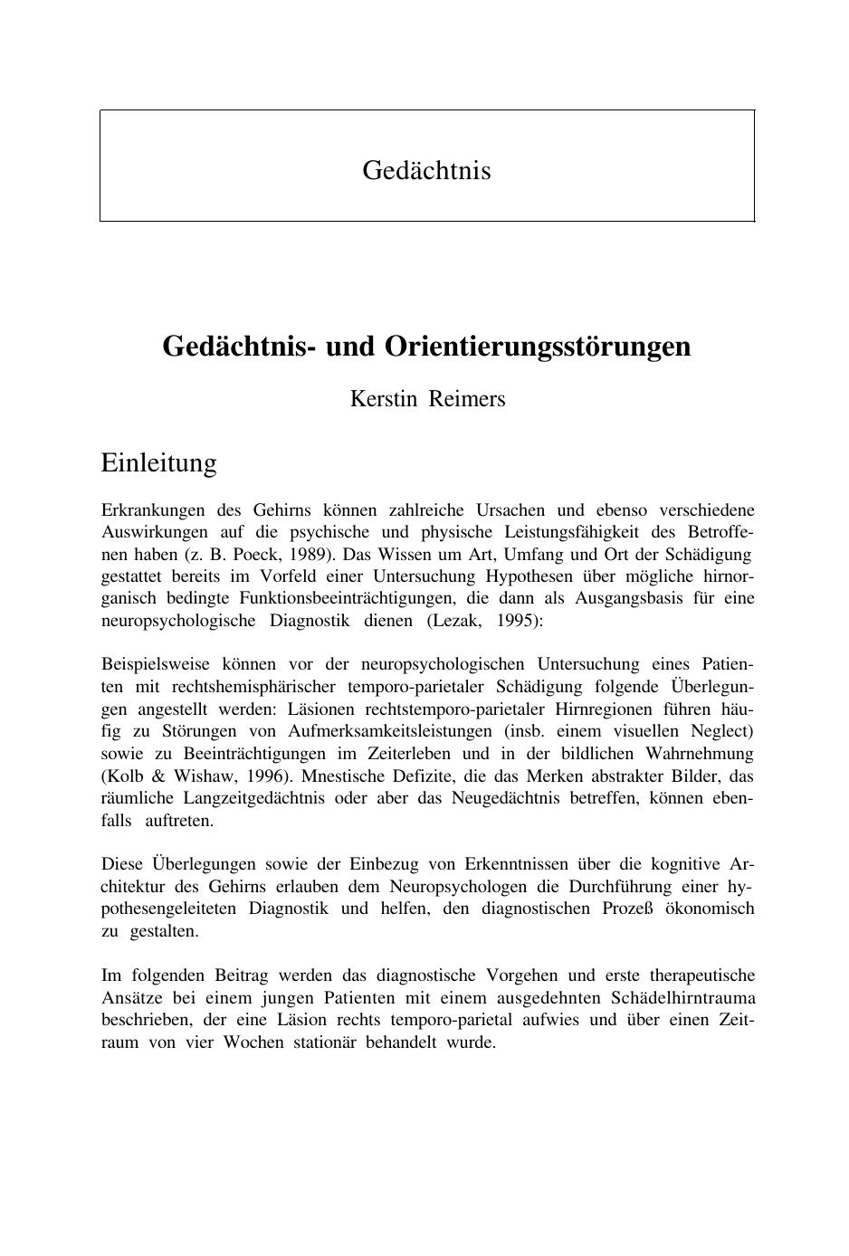 S. Gauggel & G. Kerkhoff (Hrsg.): Fallbuch der Klinischen Neuropsychologie