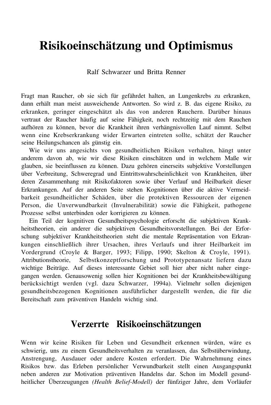 Ralf Schwarzer (Hrsg.): Gesundheitspsychologie