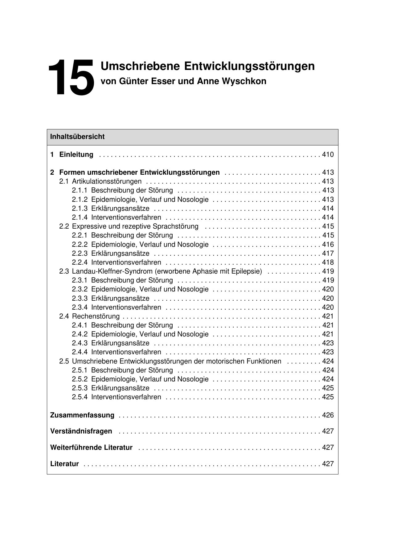 F. Petermann (Hrsg.): Lehrbuch der Klinischen Kinderpsychologie und -psychiatrie
