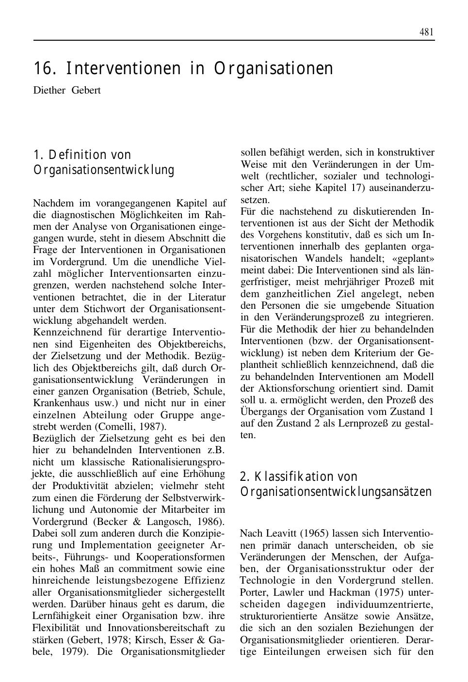 H. Schuler (Hrsg.): Lehrbuch Organisationspsychologie