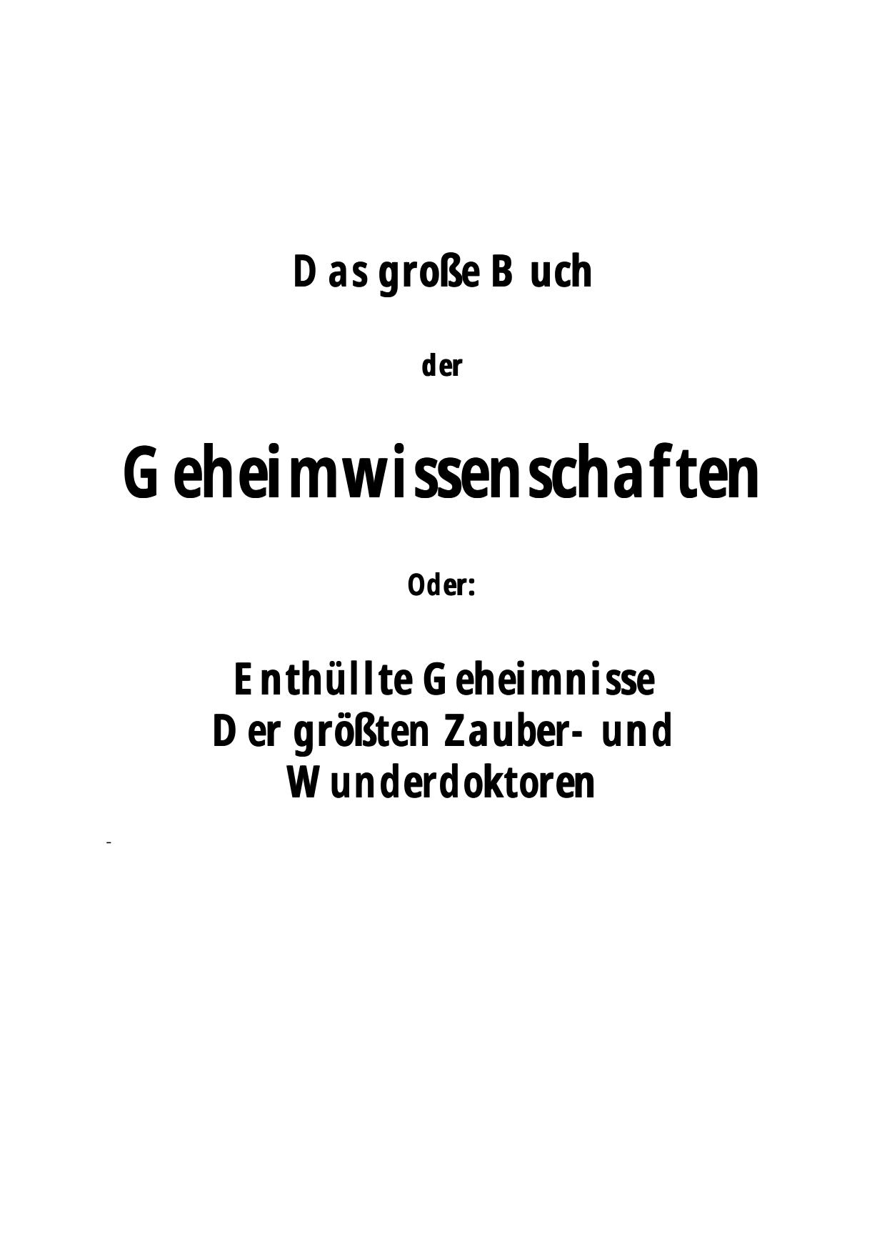 Buch der Geheimwissenschaften