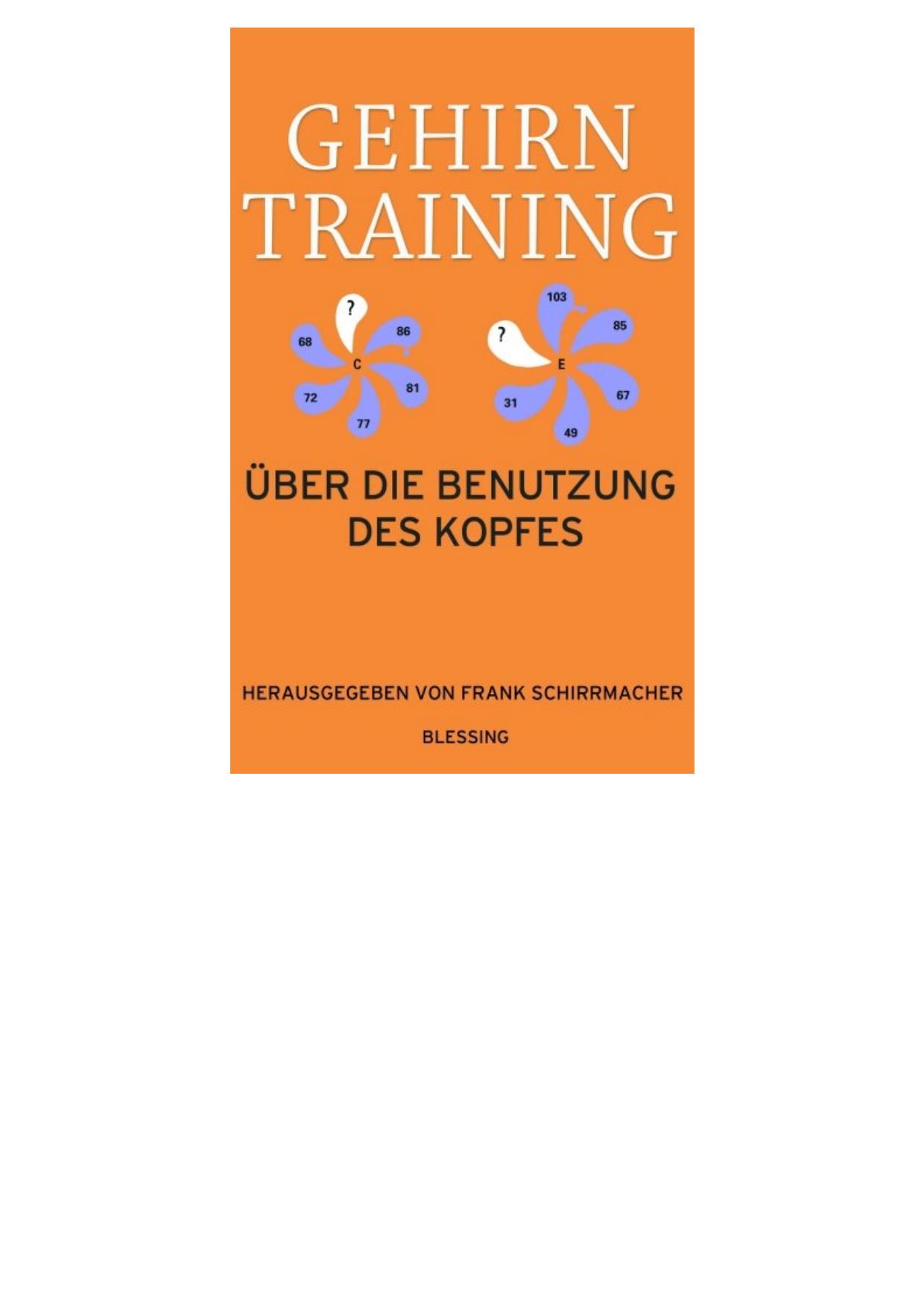 Gehirntraining - Ueber Die Benutzung Des Kopfes.