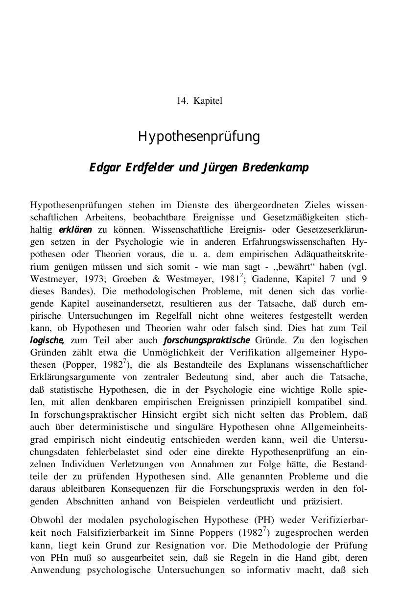 Enzyklopädie der Psychologie. Themenbereich B: Methodologie und Methoden. Serie I: Forschungsmethoden der Psychologie. Bd. 1: Methodologische G·µYUA®+©ó½•Ìû/öüYºÖSr‡