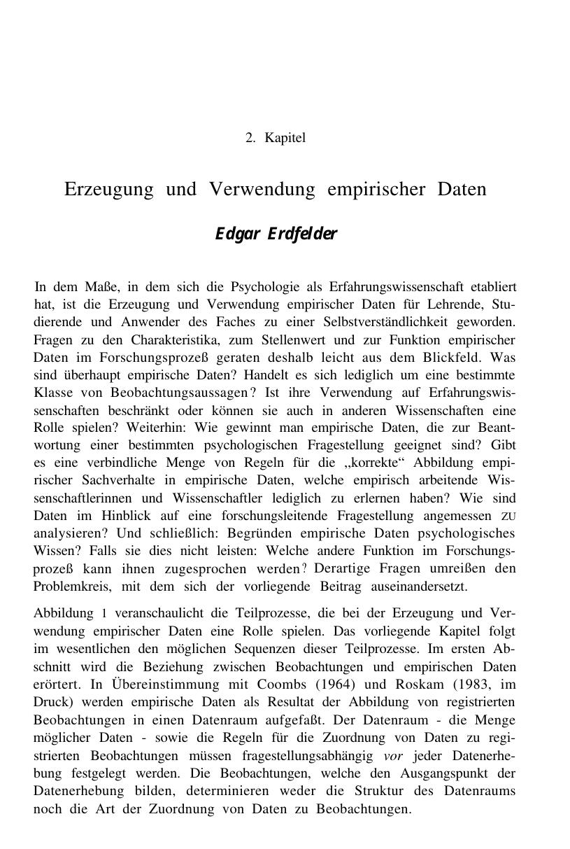 Enzyklopädie der Psychologie. Themenbereich B: Methodologie und Methoden. Serie I: Forschungsmethoden der Psychologie. Bd. 1: Methodologische Grundlagen der Psychologie
