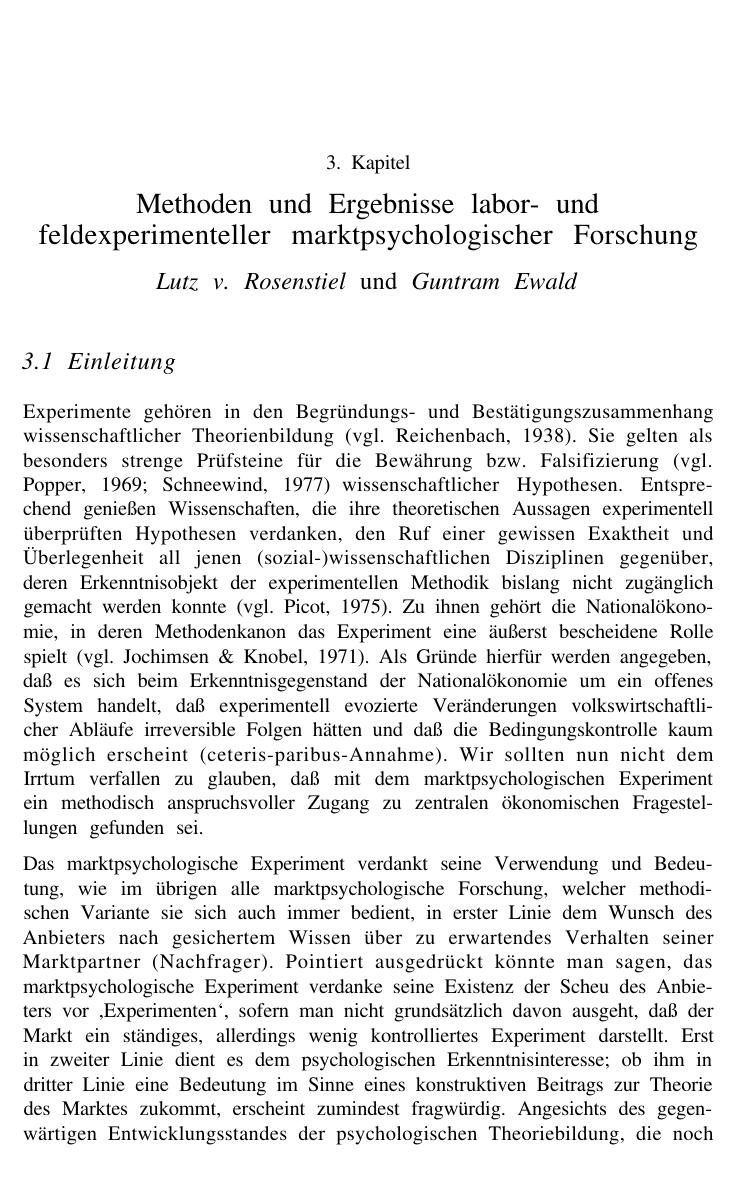 Enzyklopädie der Psychologie. Themenbereich D: Praxisgebiete. Serie III: Wirtschafts-, Organisations- und Arbeitspsychologie. Band 5: Methoden und Anwendungen in der Marktpsychologie