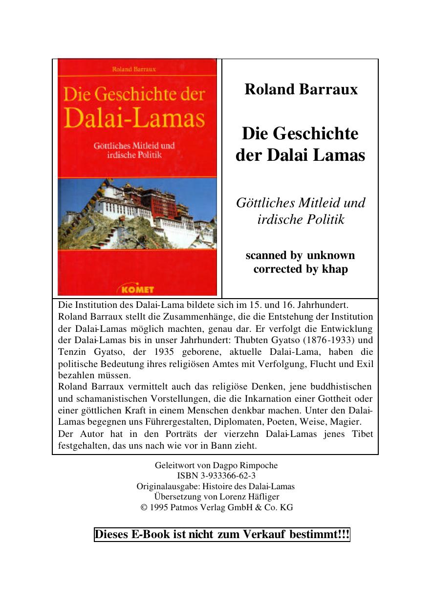 Die Geschichte der Dalai Lamas