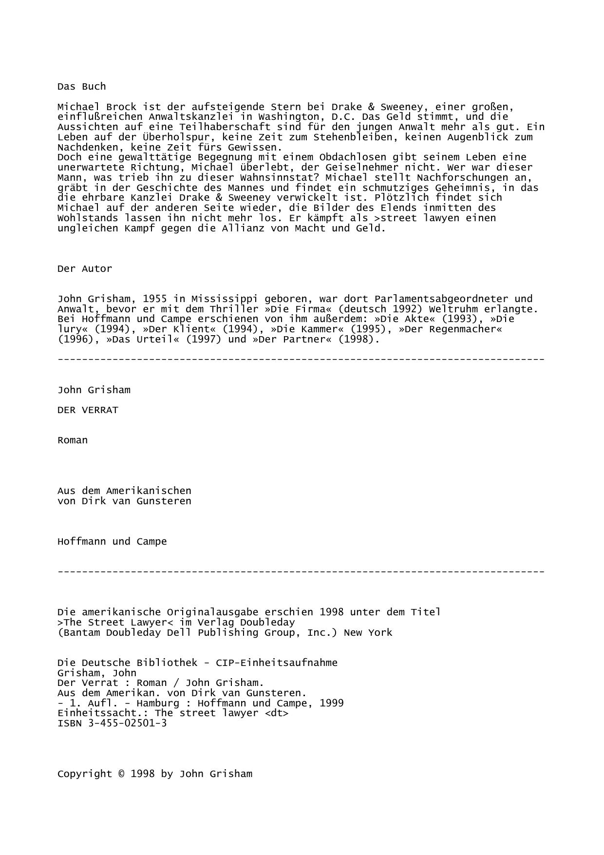 Grisham, John - Der Verrat.txt - Editor