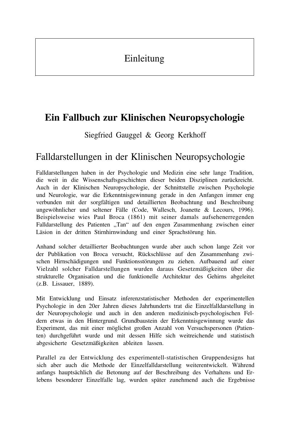 S. Gauggel & G. Kerkhoff (Hrsg.): Fallbuch der Klinischen Neuropsych‚5P`¢