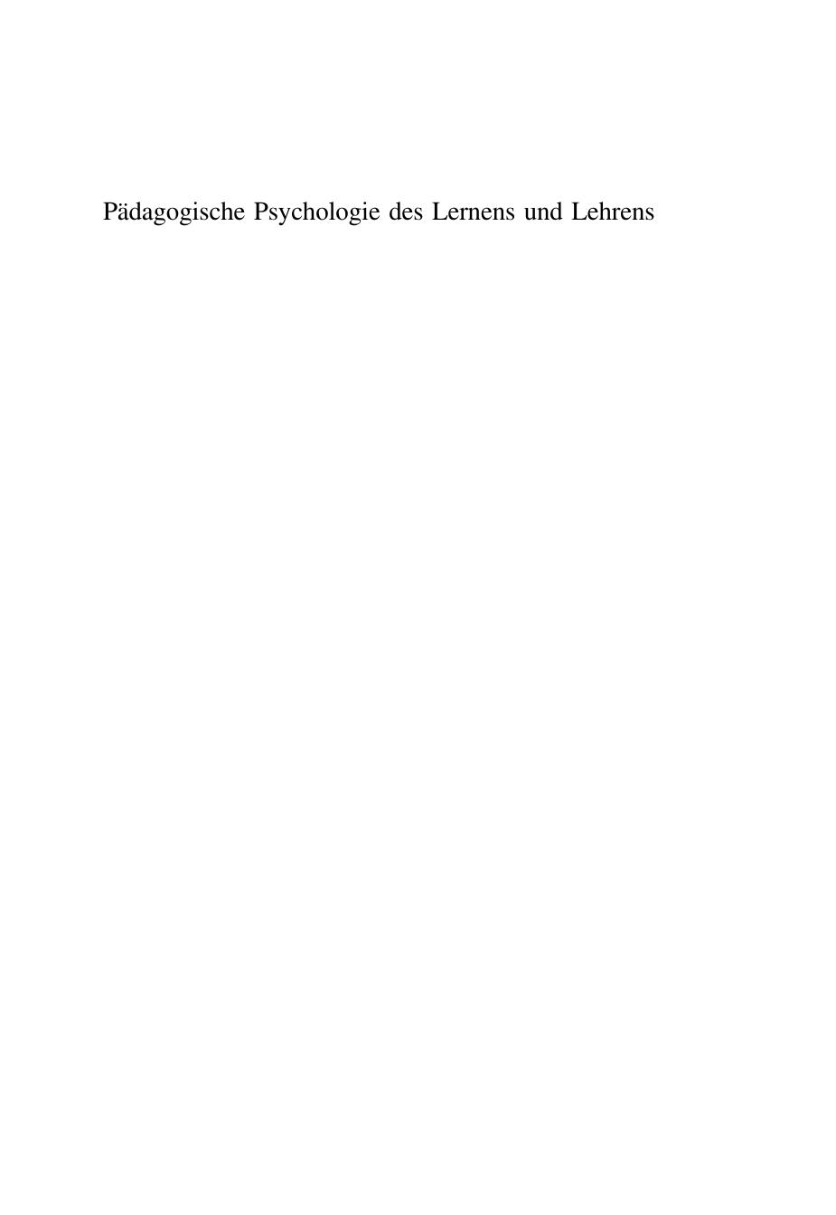 G. Mietzel: Pädagogische Psychologie des Lernens und Lehrens