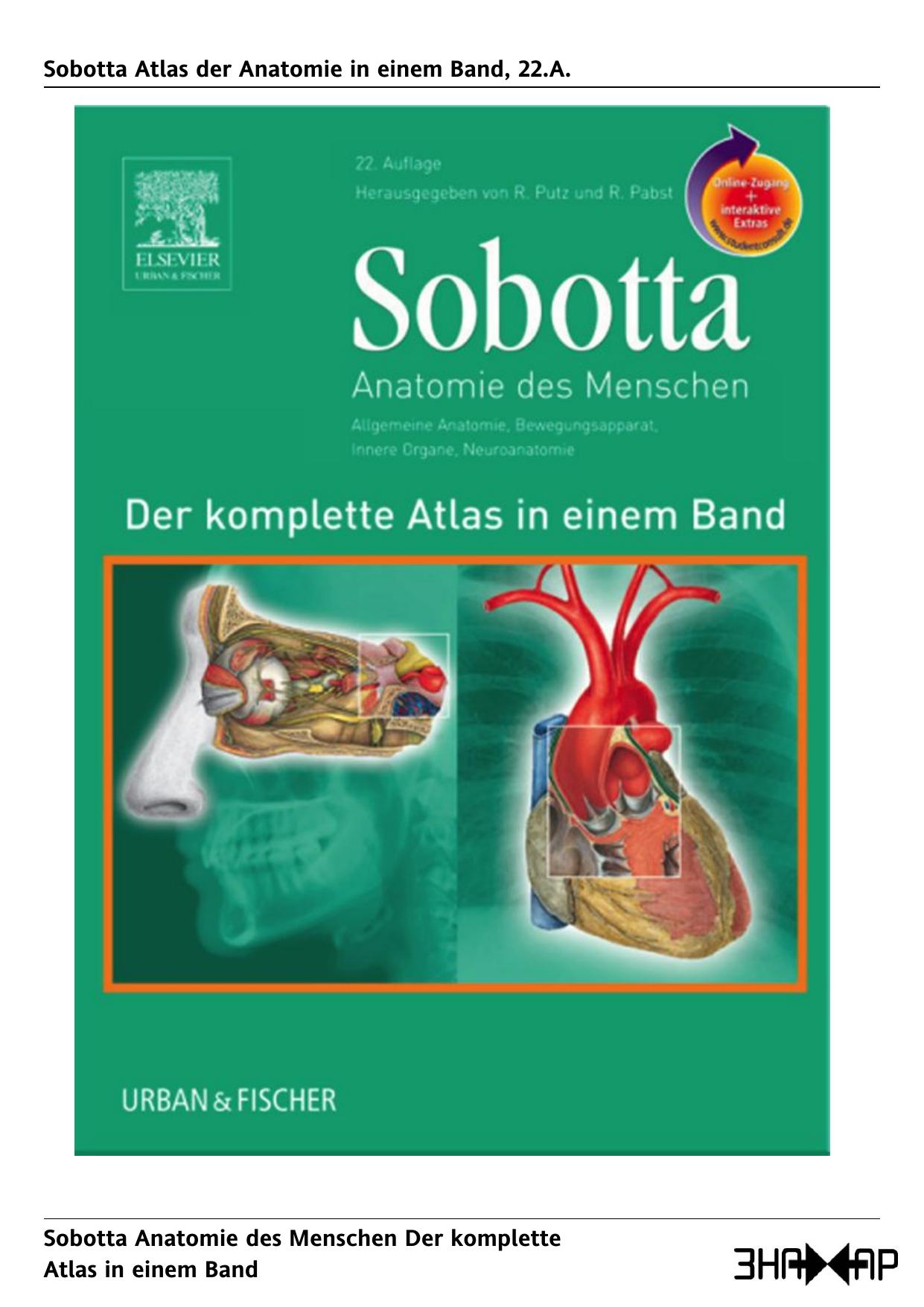 Sobotta Atlas der Anatomie in einem Band, 22.A.