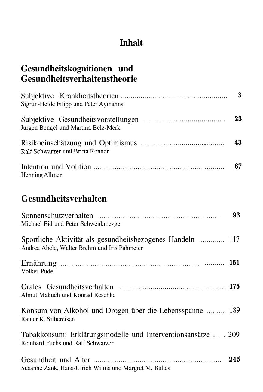 Ralf Schwarzer (Hrsg.): Gesundheitspsychologie