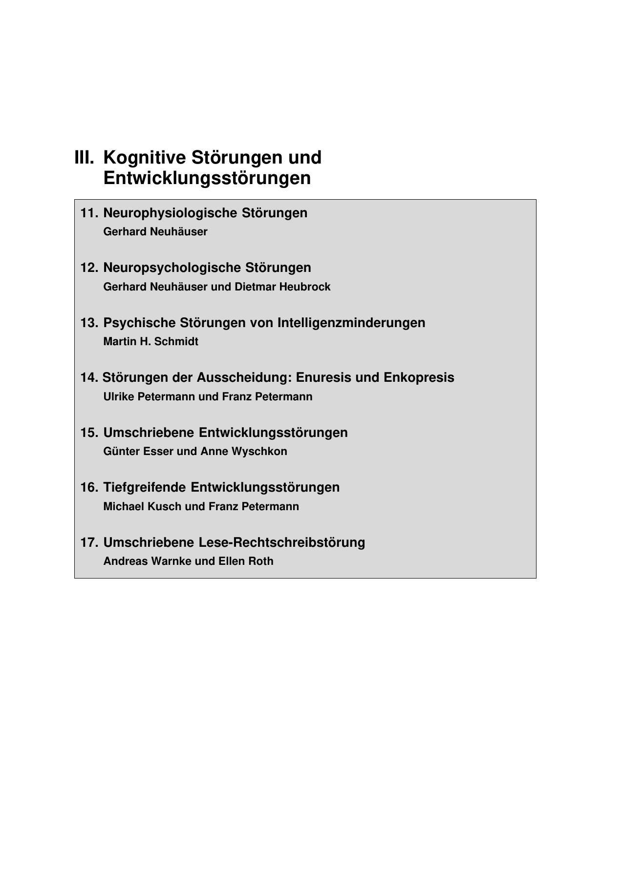 F. Petermann (Hrsg.): Lehrbuch der Klinischen Kinderpsychologie und -psychiatrie