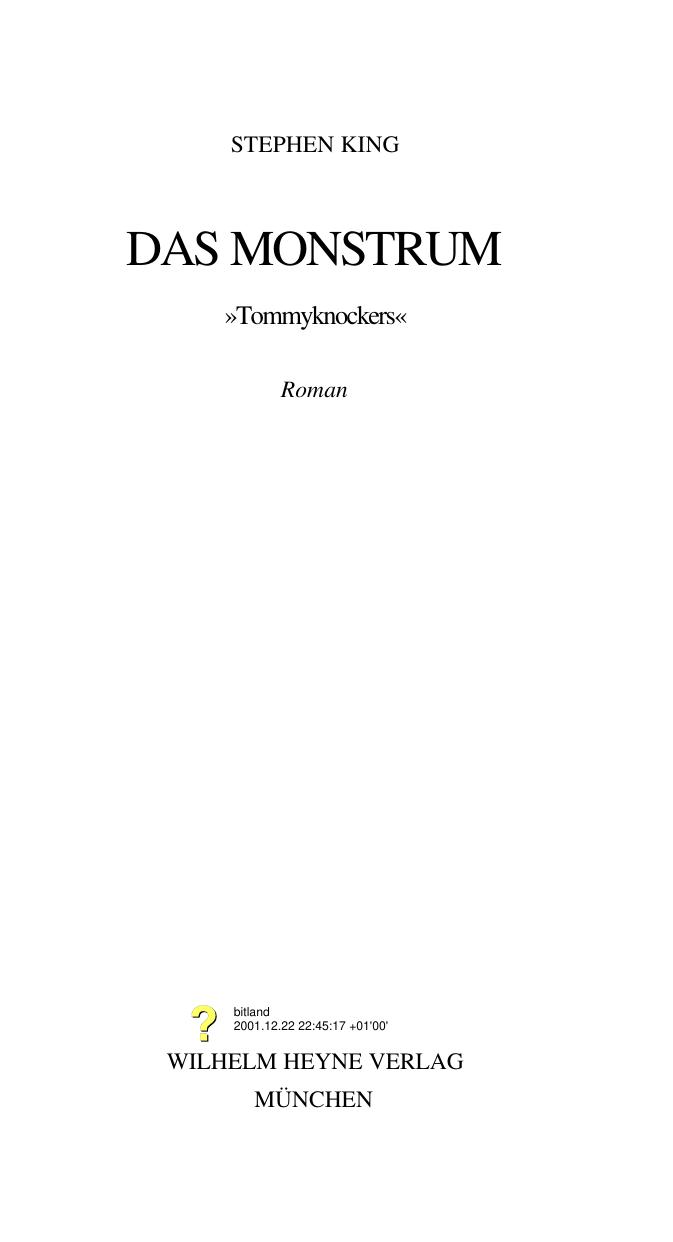 Stepehen King - Tommyknockers_Das Monstrum_.doc