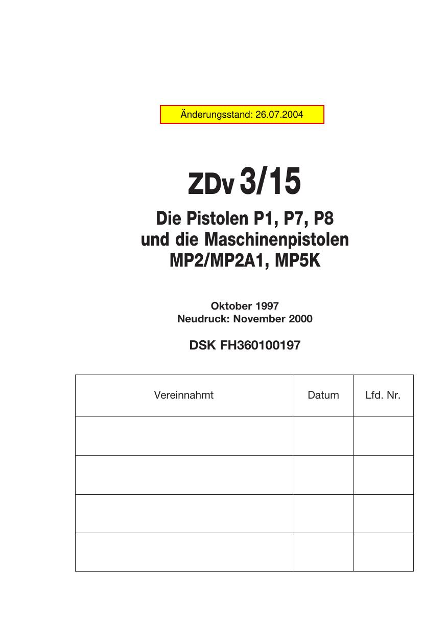 ZDv 3-15 kompl
