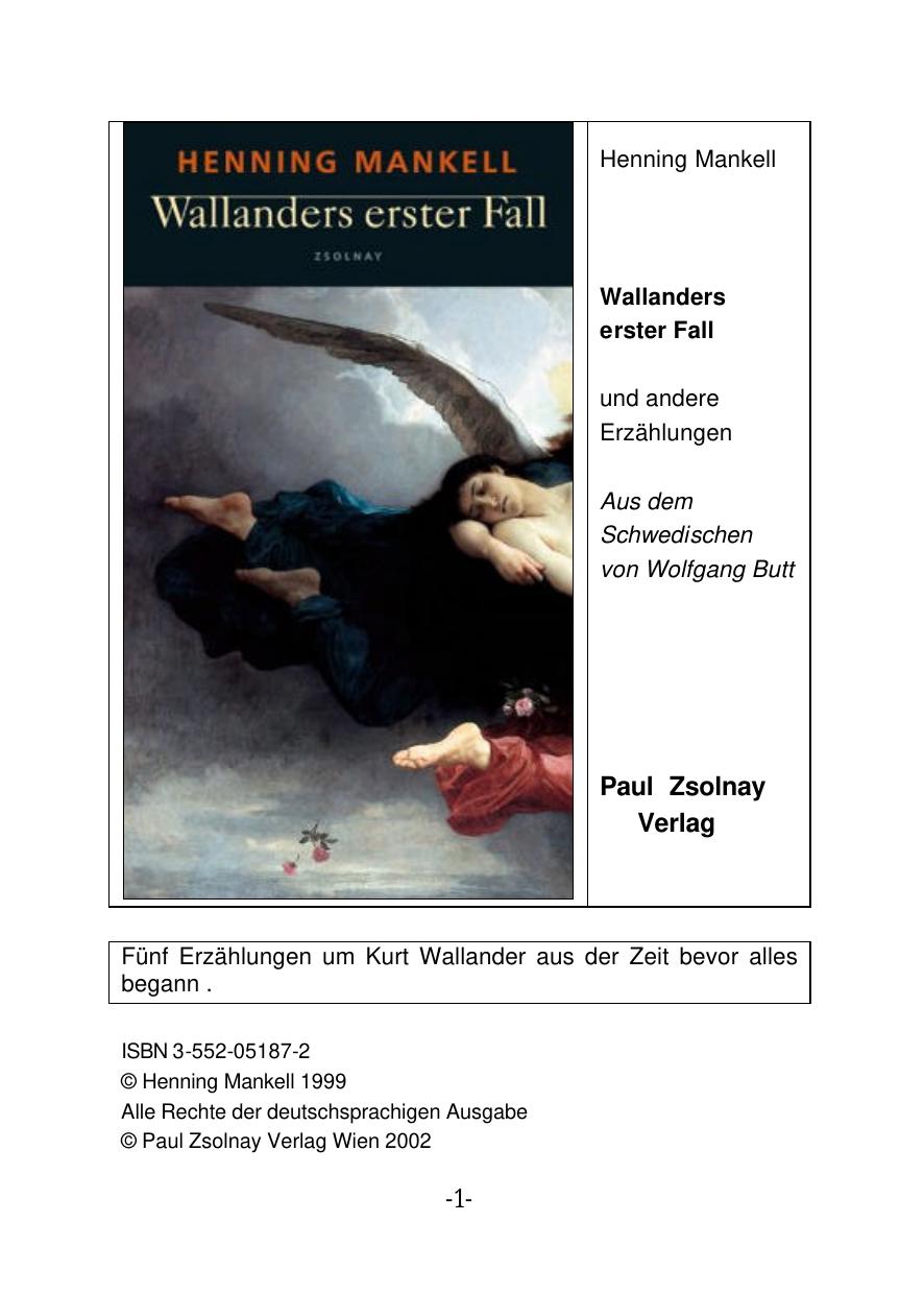 Microsoft Word - Henning Mankell Wallanders erster Fall.doc