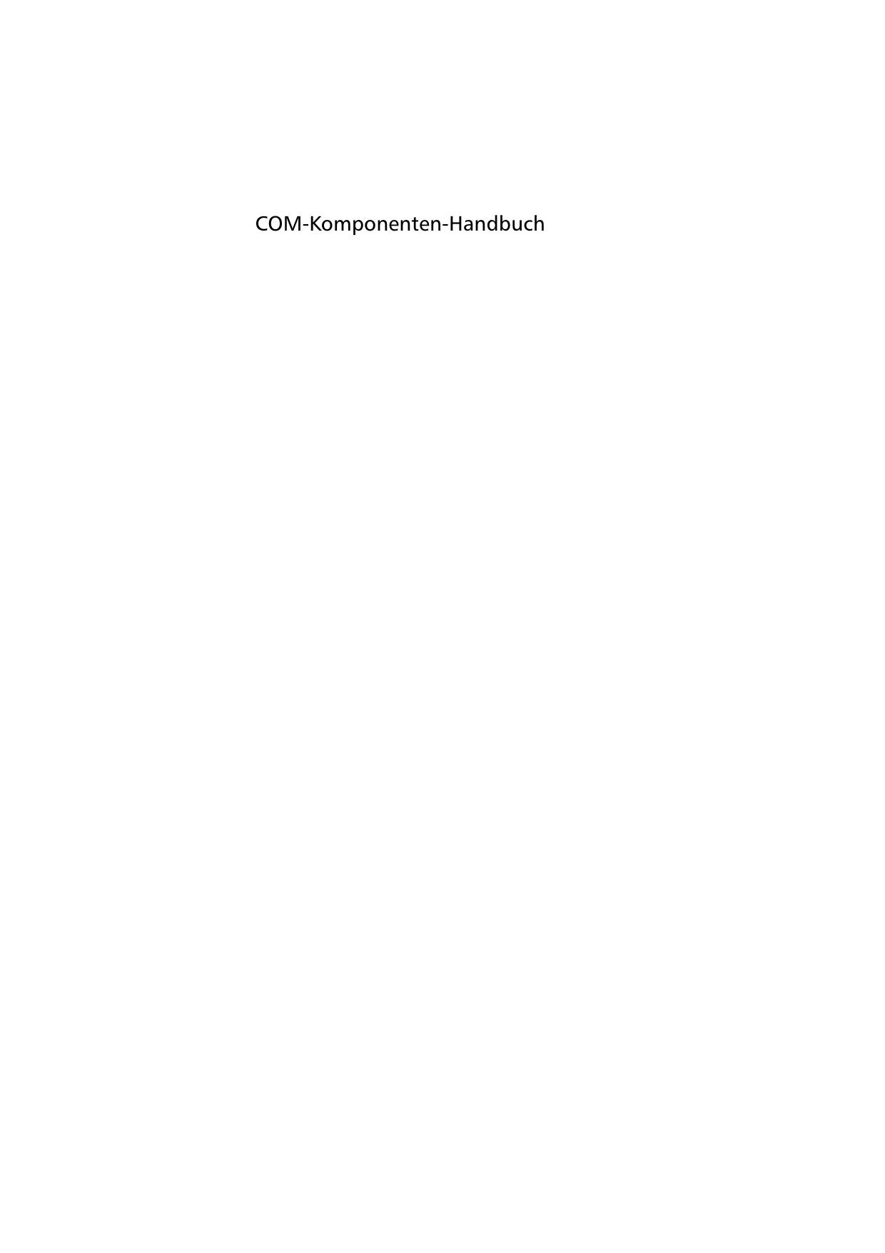 COM-Komponenten-Handbuch