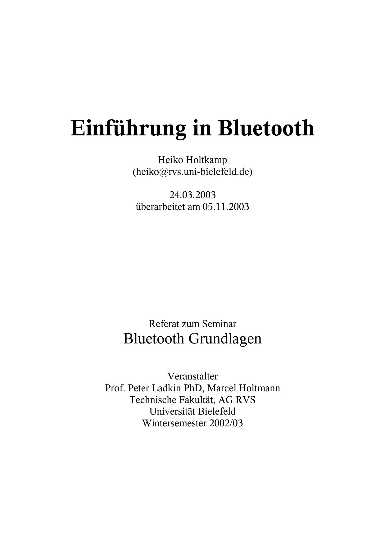 Einführung in Bluetooth