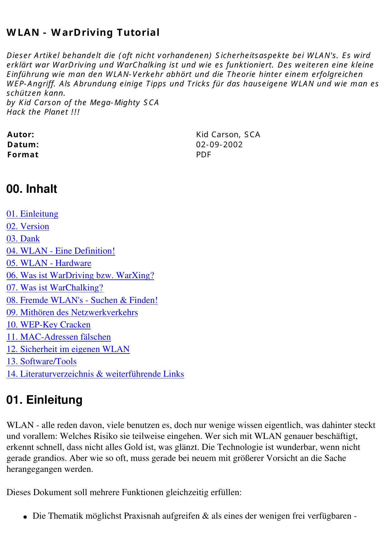 WLAN - Wardriving Tutorial