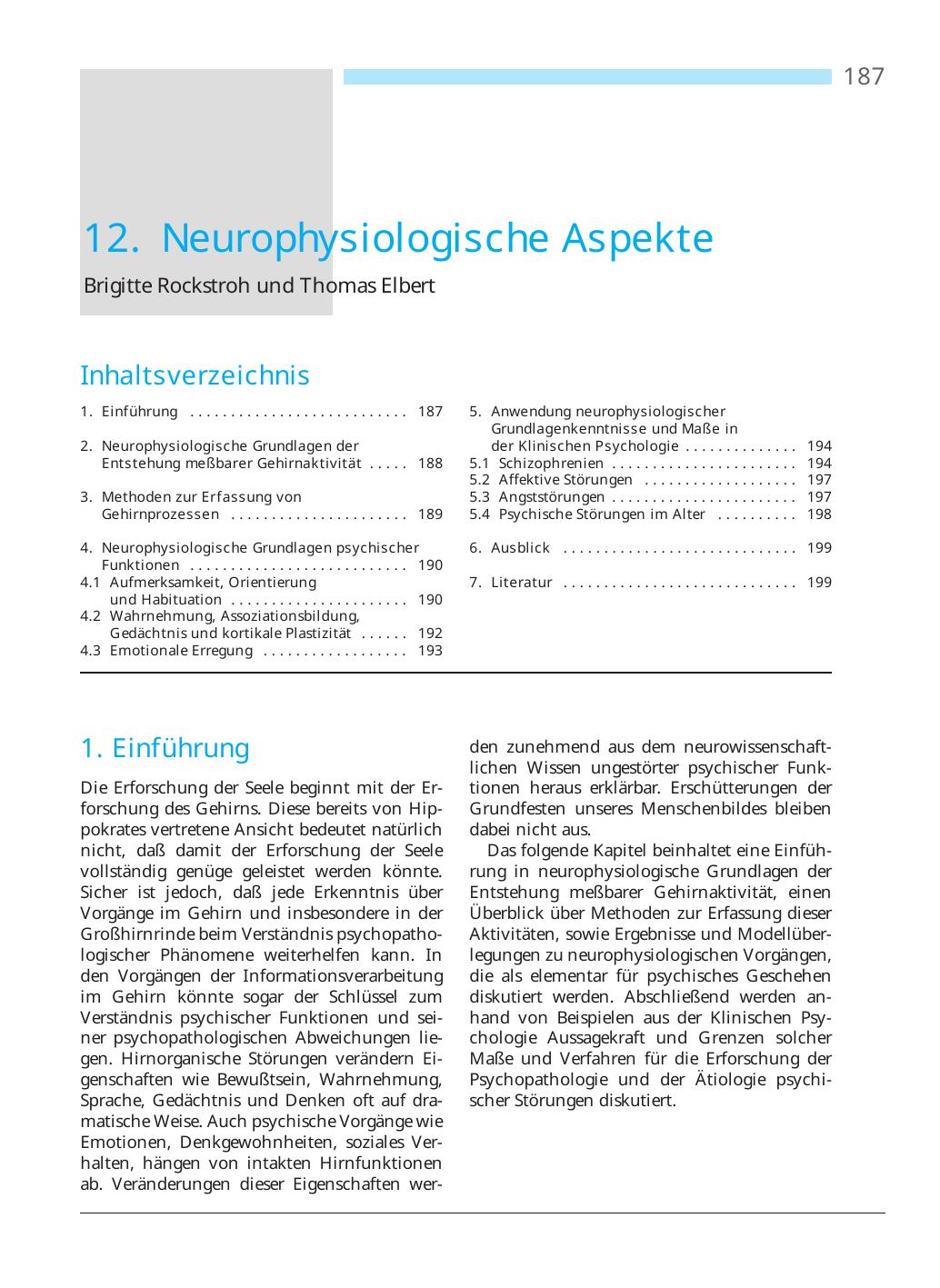 U. Baumann, M. Perrez (Hrsg.): Lehrbuch Klinische Psychologie – Psychotherapie