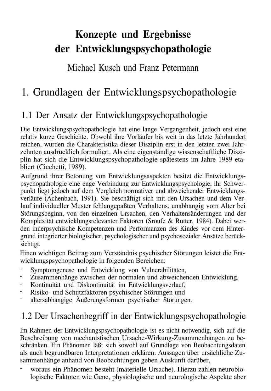 F. Petermann (Hrsg.): Lehrbuch der Klinischen Kinderpsychologie