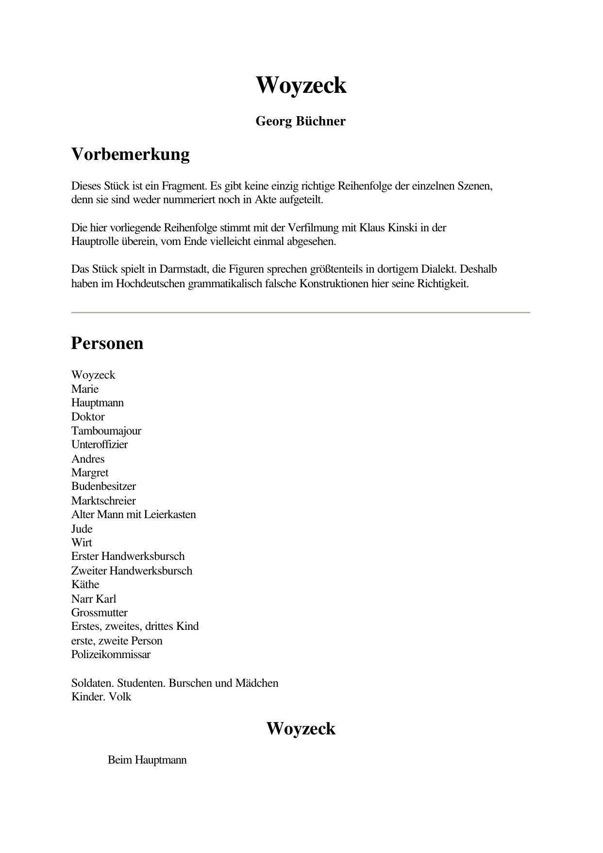 Büchner Woyzeck