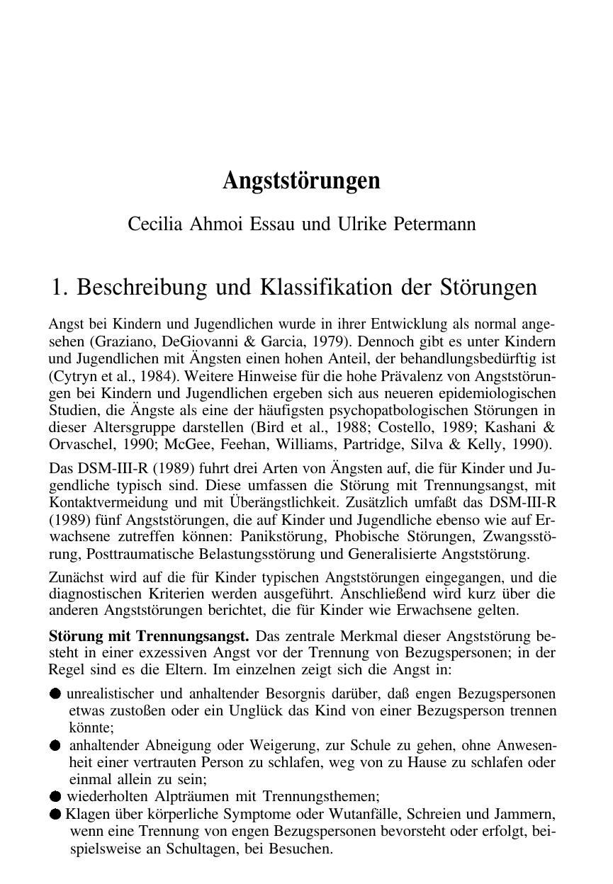 F. Petermann (Hrsg.): Lehrbuch der Klinischen Kinderpsychologie