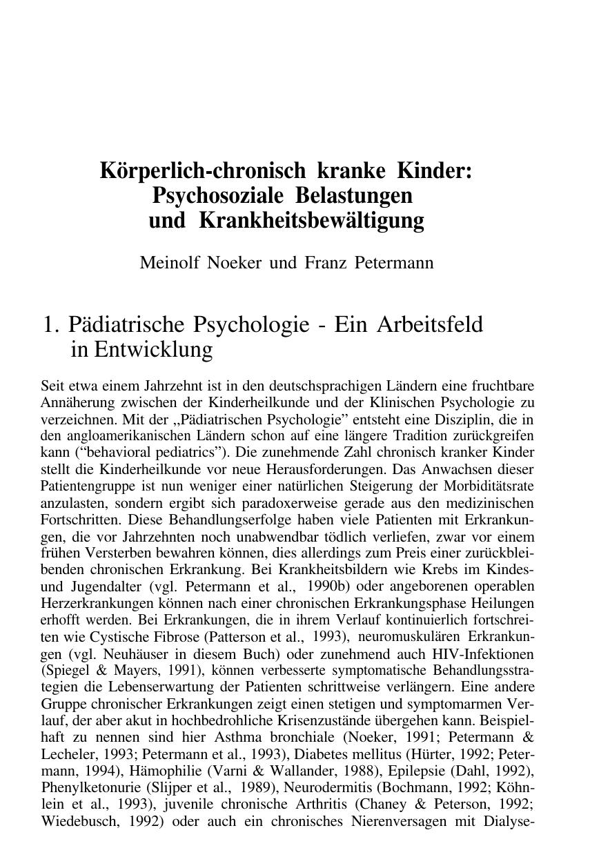 F. Petermann (Hrsg.): Lehrbuch der Klinischen Kinderpsychologie