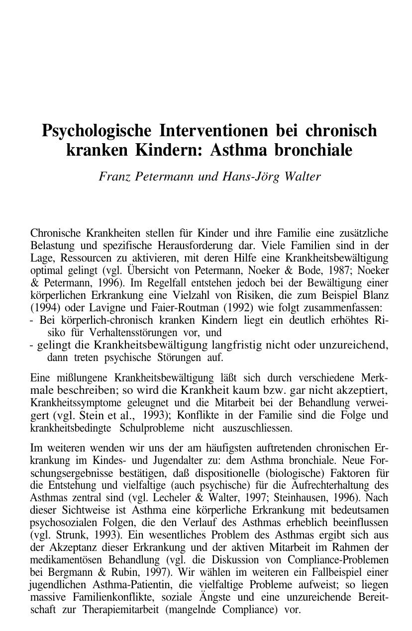 F. Petermann (Hrsg.): Fallbuch der Klinischen Kinderpsychologie