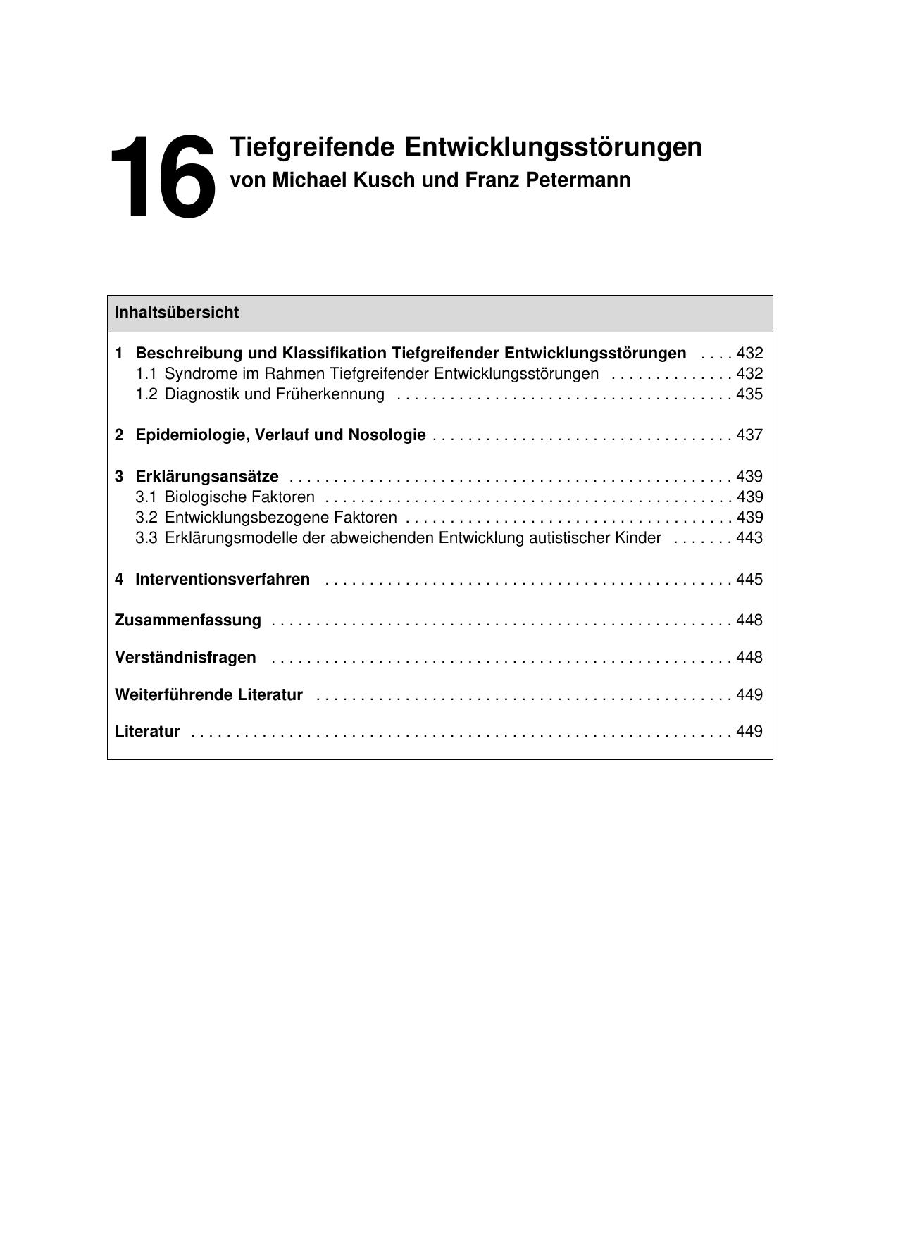 F. Petermann (Hrsg.): Lehrbuch der Klinischen Kinderpsychologie und -psychiatrie