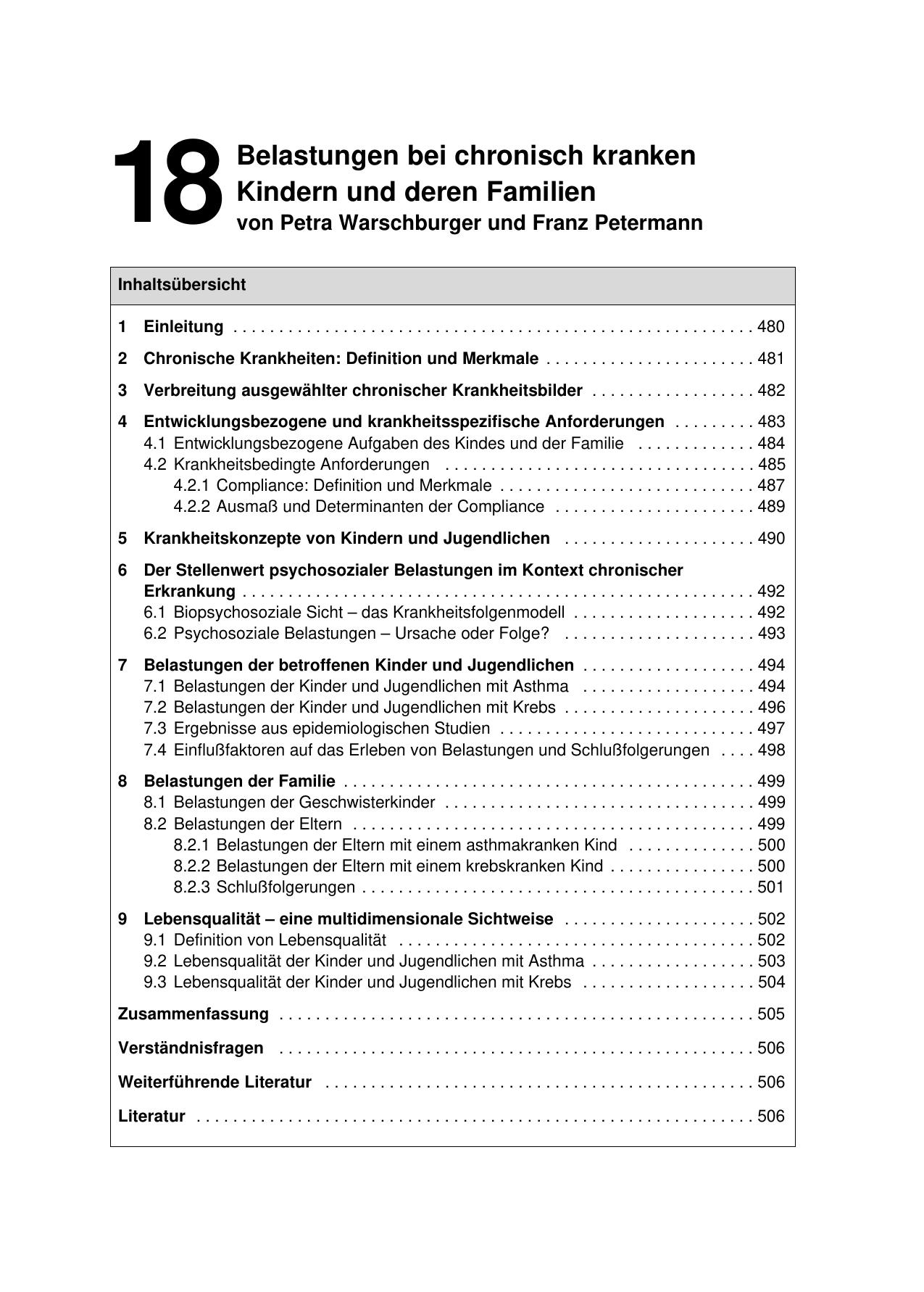 F. Petermann (Hrsg.): Lehrbuch der Klinischen Kinderpsychologie und -psychiatrie