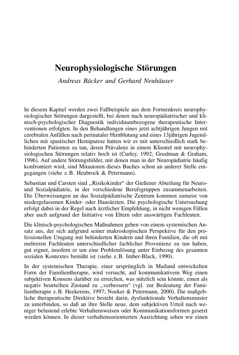 F. Petermann (Hrsg.): Fallbuch der Klinischen Kinderpsychologie und -psychotherapie