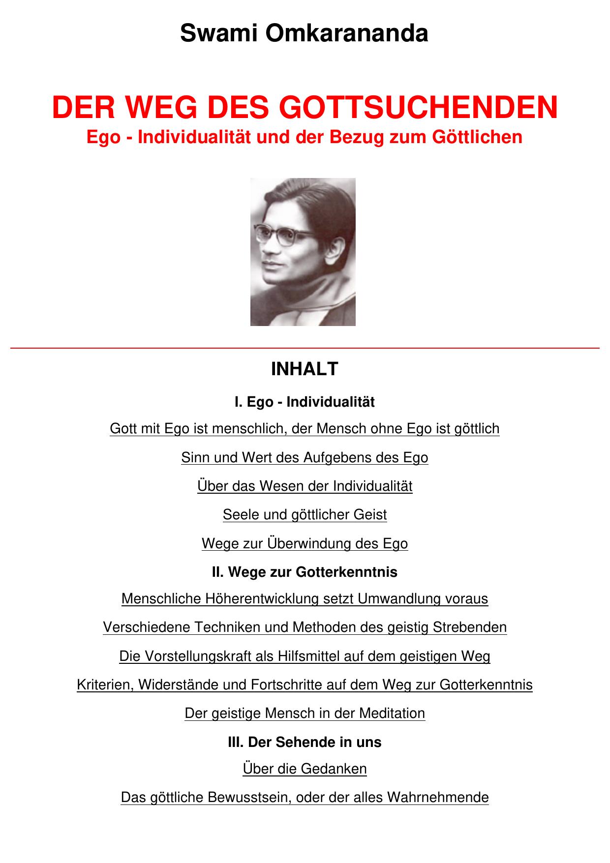 Swami Omkarananda: Der Weg des Gottsuchenden