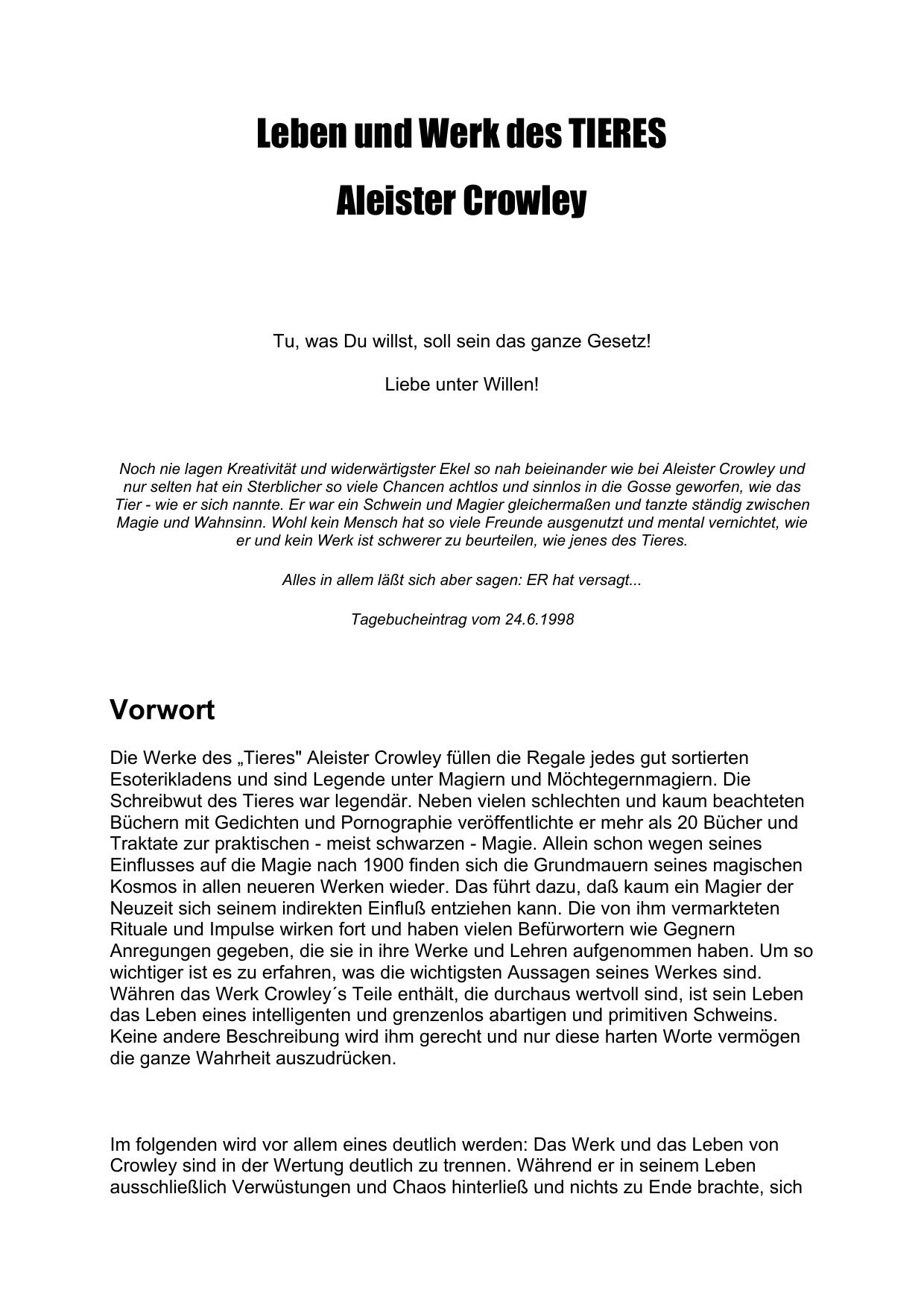 Microsoft Word - Aleister Crowley - Leben und Werk des TIERES.doc