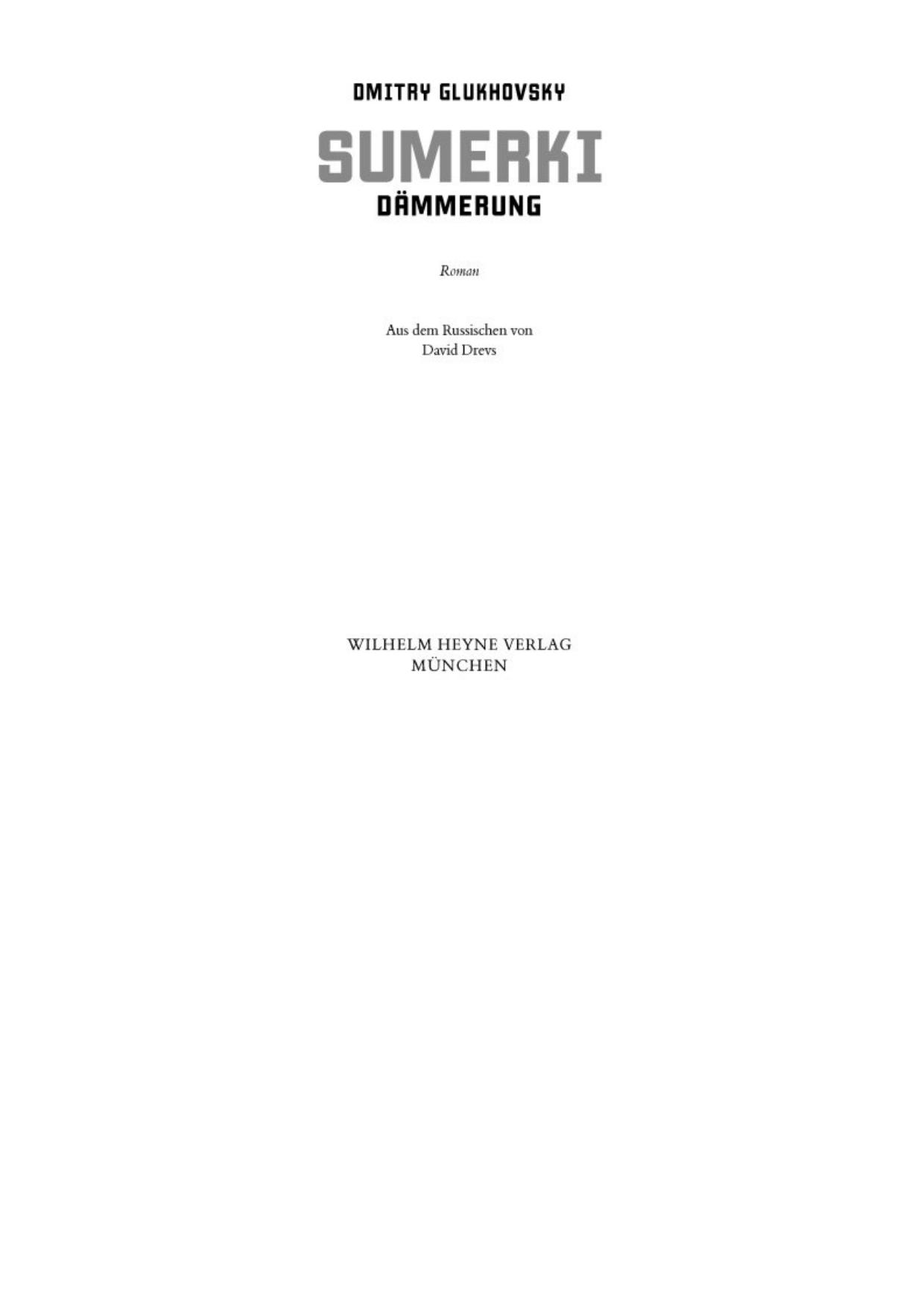 Sumerki - Daemmerung Roman